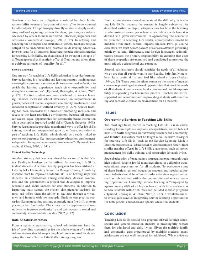 importance of life skills pdf education and development of life skills